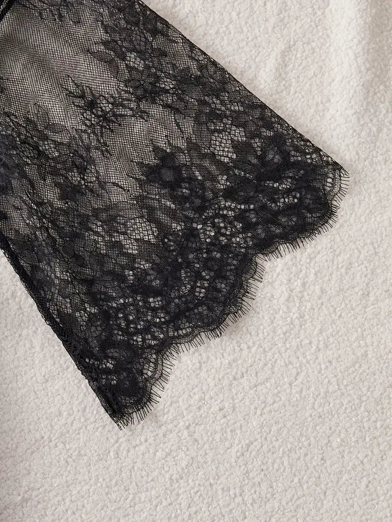 Body con scollo profondo di pizzo